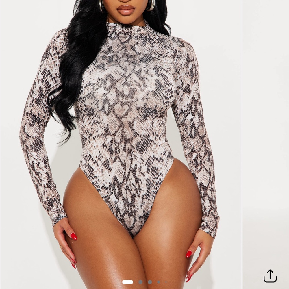 Fashion Nova Snake Print Bodysuit